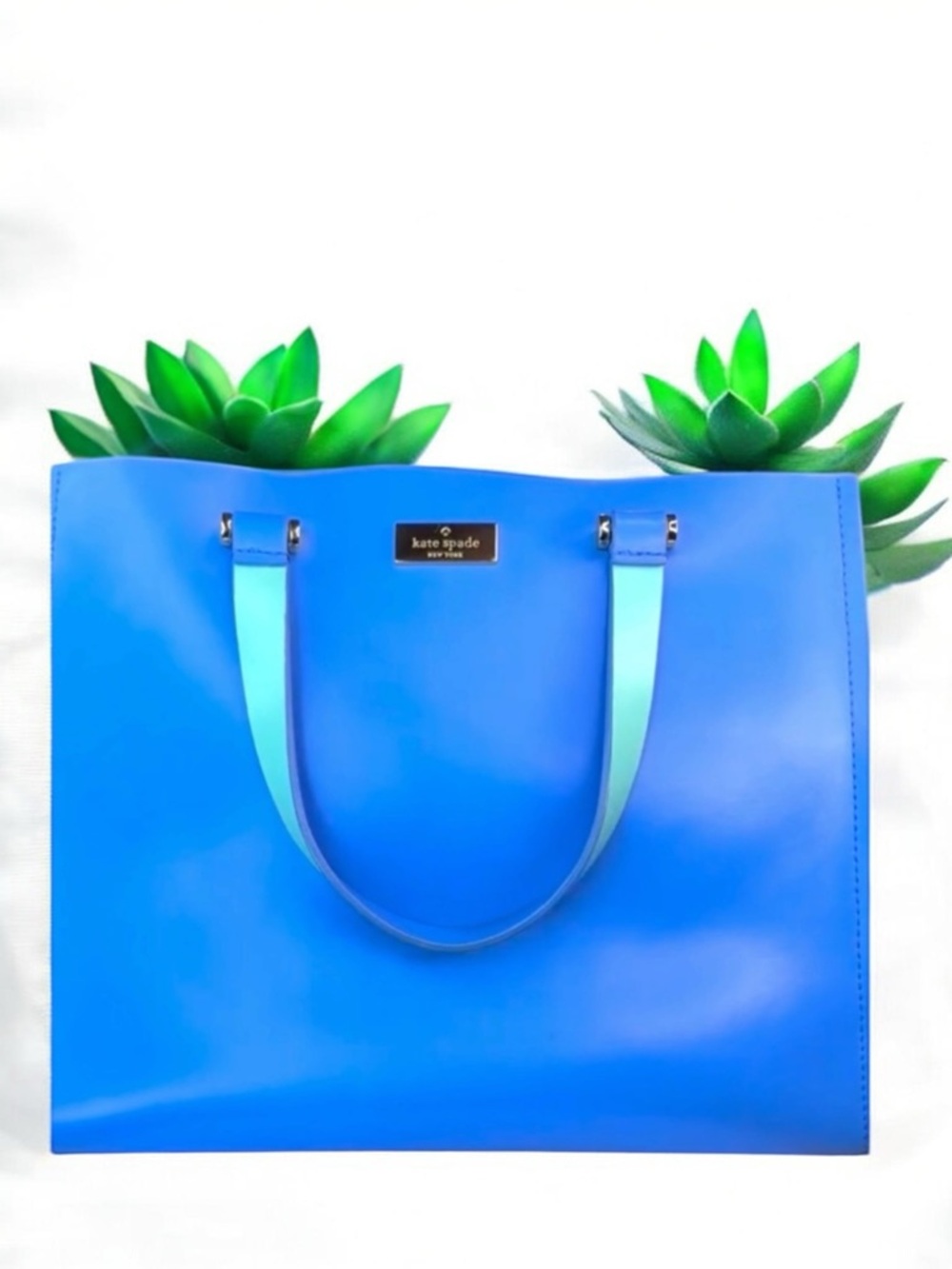 Kate Spade Blue Tote Bag with Structured Design
